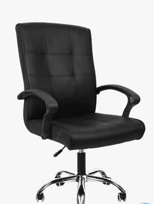 Chaise bureau cuir noir ergonomique réglable image 4