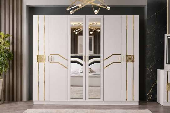 CHAMBRE A COUCHER 6BATTANTS 5PIECES BLANC MC622H image 4