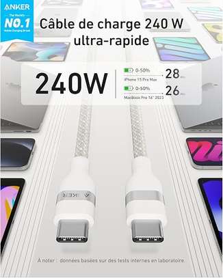 Cable USB-C vers USB-C Anker Prime 240 W, design tressé image 4