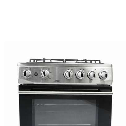 CUISINIERE ASTECH 4FEUX 60X60+FOUR A GAZ FULL OPTION GRIS image 3