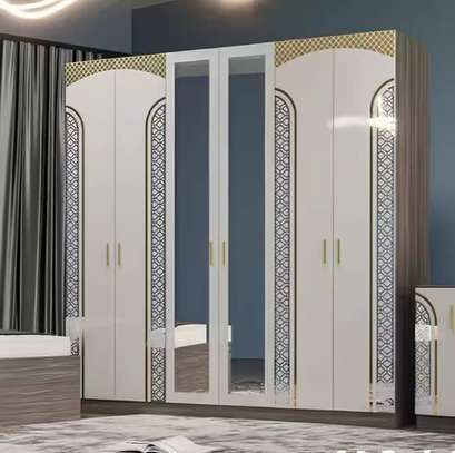 CHAMBRE A COUCHER 6BATTANTS 5PIECES GRIS BLANC MC627H image 3
