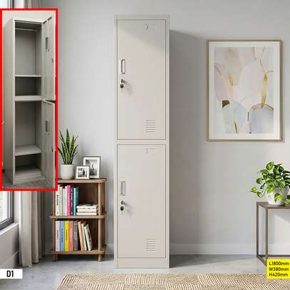 Armoire métallique 180 cm gris clair 5 étagères verrou image 4