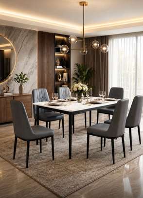 TABLE A MANGER 6PLACES 160X90 GRIS D image 2