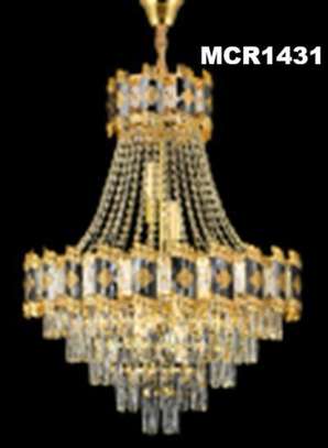 Lustre cristal doré moyen MCR1430 élégant image 2