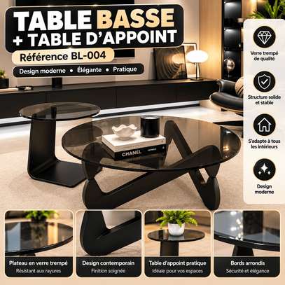 Table Basse Verre Fumé Noir • Salon Design image 2