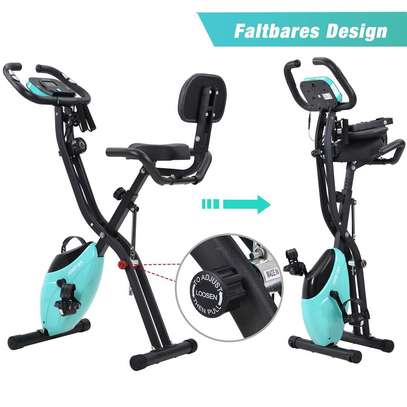 Vélo d'appartement pliable avec dossier et élastiques image 3