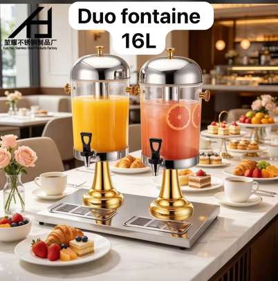 Distributeur à jus inox 8L avec robinet et plateau image 2