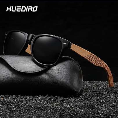 Lunettes de soleil bois naturel verres UV protection image 2