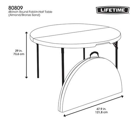 Table ronde pliante LIFETIME de 4places image 3
