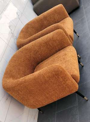 fauteuils modernes tissu bouclé camel image 3