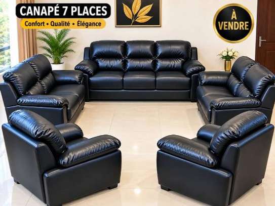 Canape 7 places cuir en cuit image 10
