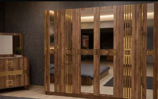 CHAMBRE A COUCHER 6BATTANTS 5PIECES MILA MARRON CAC012 image 2