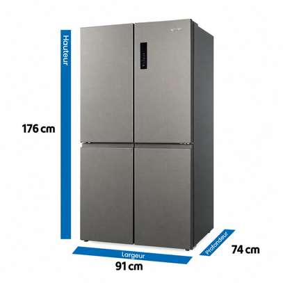 REFRIGERATEUR ASTECH SIDE BY SIDE 4PORTES NOFROST GRIS image 4