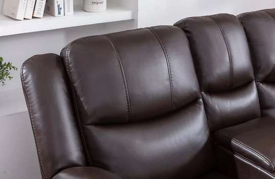 Salon en cuir 5 places avec fauteuils inclinables image 5