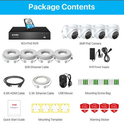 Camera de surveillance POE-NVR 8 canaux avec 8 caméras 4To image 2