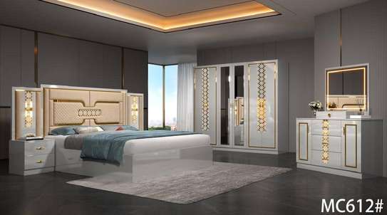 CHAMBRE A COUCHER 6BATTANTS 5PIECES BLANC MC612 image 3