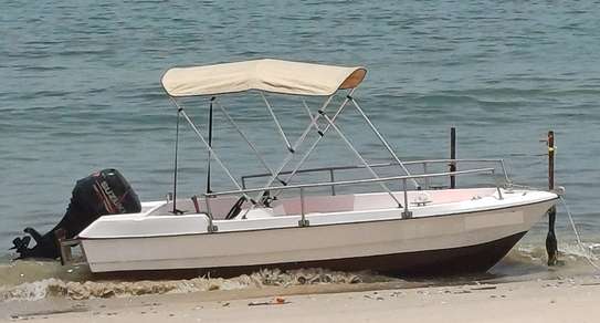 Bateau moteur open 4,5 m blanc / Bleu 50 CV image 2