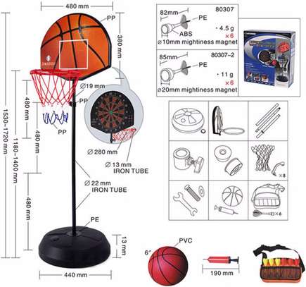 Ensemble 2 en 1 Jeu de basket-ball avec jeu de fléchettes image 2