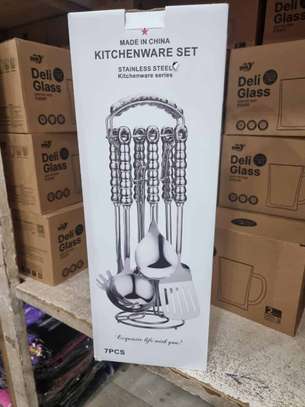 Set 7 ustensiles inox avec support image 2