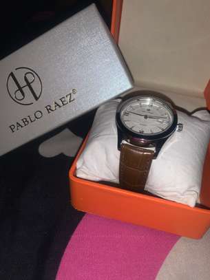 Hush Puppies montre cuir marron cadran blanc quartz image 5