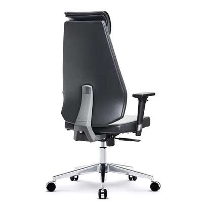 Chaise bureau ergonomique cuir noir dossier haut image 5