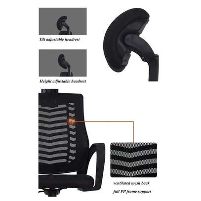Chaise bureau ergonomique noire appui-tête réglable image 3