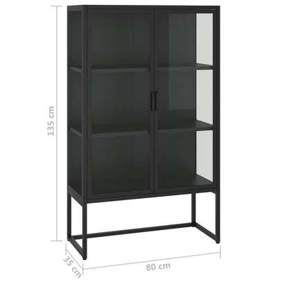 Vaisselier/Buffet haut Noir  Acier et verre trempé image 11