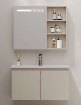 Meuble salle de bain miroir robinet noir image 7