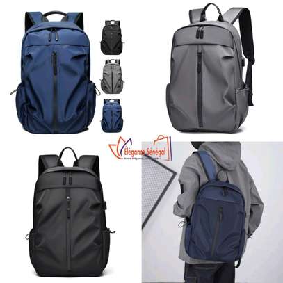 Sac à dos cuir multifonction Unisexe noire image 13