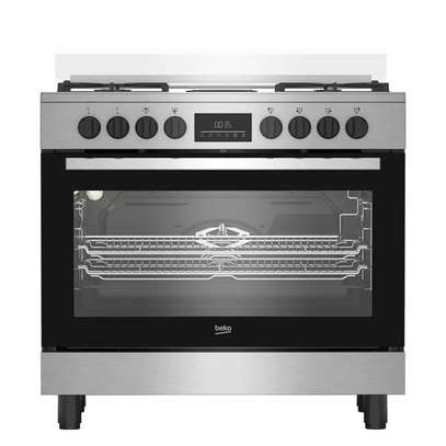 CUISINIERE BEKO 6FEUX 90X60 A GAZ + 2 PLAQUES CUISSON INOX image 3