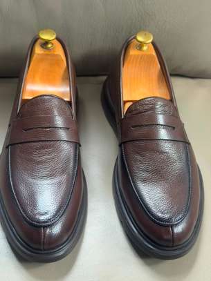 Mocassin cuir marron confortable semelle épaisse image 10