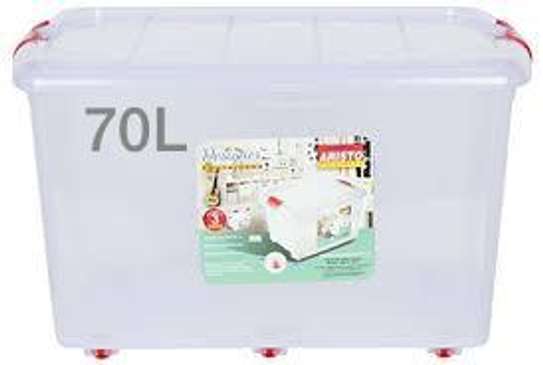 Bac De Rangement Plastique 70L Avec Roulettes image 2