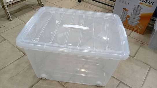 Bac de rangement plastique transparent grand format image 2