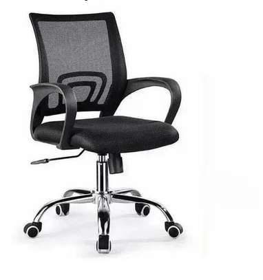 Chaise bureau noire ergonomique dossier maille métal image 3