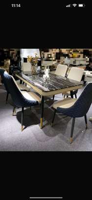 F6031 ensemble table 150cm + 6 chaises bois chromé image 6