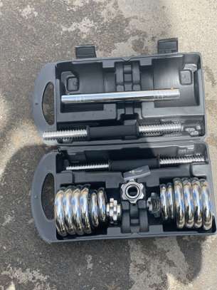 Jeu d’haltère chromée 20kg avec barre de rallonge image 8