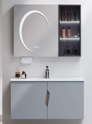 Meuble salle de bain miroir robinet noir image 8