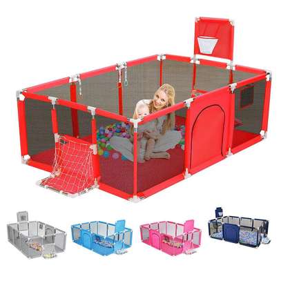 aire de jeu balles bleue sécurisée pour enfants image 3