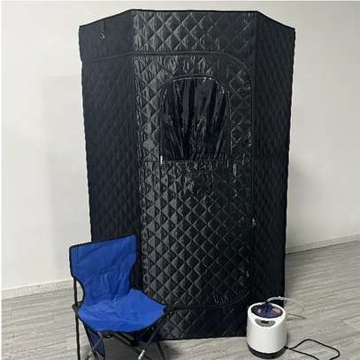 Cabine sauna portable électrique avec siège pliable image 3