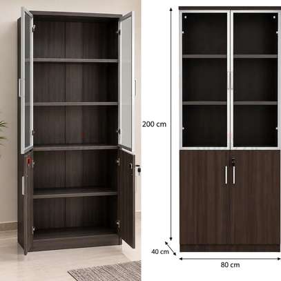 Bibliothèque avec portes vitrées - Armoire à 2 portes image 2