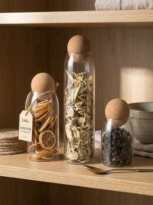 Rangements Hermétiques en Verre avec Bouchon Boule en Liège image 2