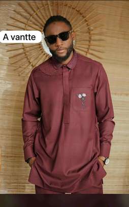 Ensemble traditionnel homme bordeaux noir coupe moderne image 10