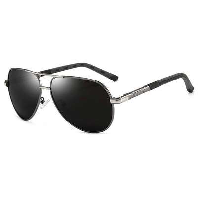 Lunettes de soleil aviateur noires verres foncés UV image 2