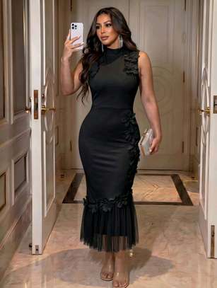 Robe longue rose vif volants grande taille été image 6