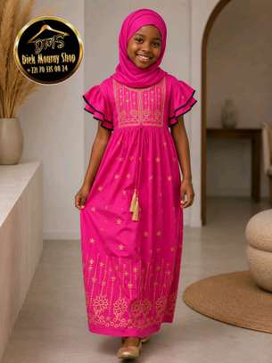 Robe coton inde avec foulard pour enfants image 5