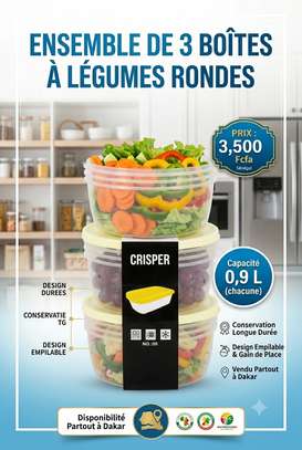 Ensemble de 3 boîtes à légumes 0,75 L / 0,9 L image 2