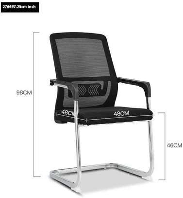 Chaise visiteur métal chromé dossier maille noir image 2