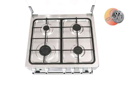 CUISINIERE ASTECH 4FEUX 60X60 + FOUR A GAZ FULL OPTION GRIS image 2