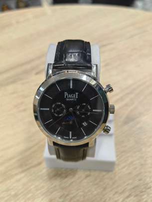 Piaget Montre Quartz Cuir Noir et Marron Chronographe image 7