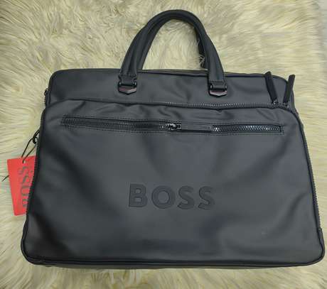 Boss sacoche ordinateur noir similicuir compartiments image 4